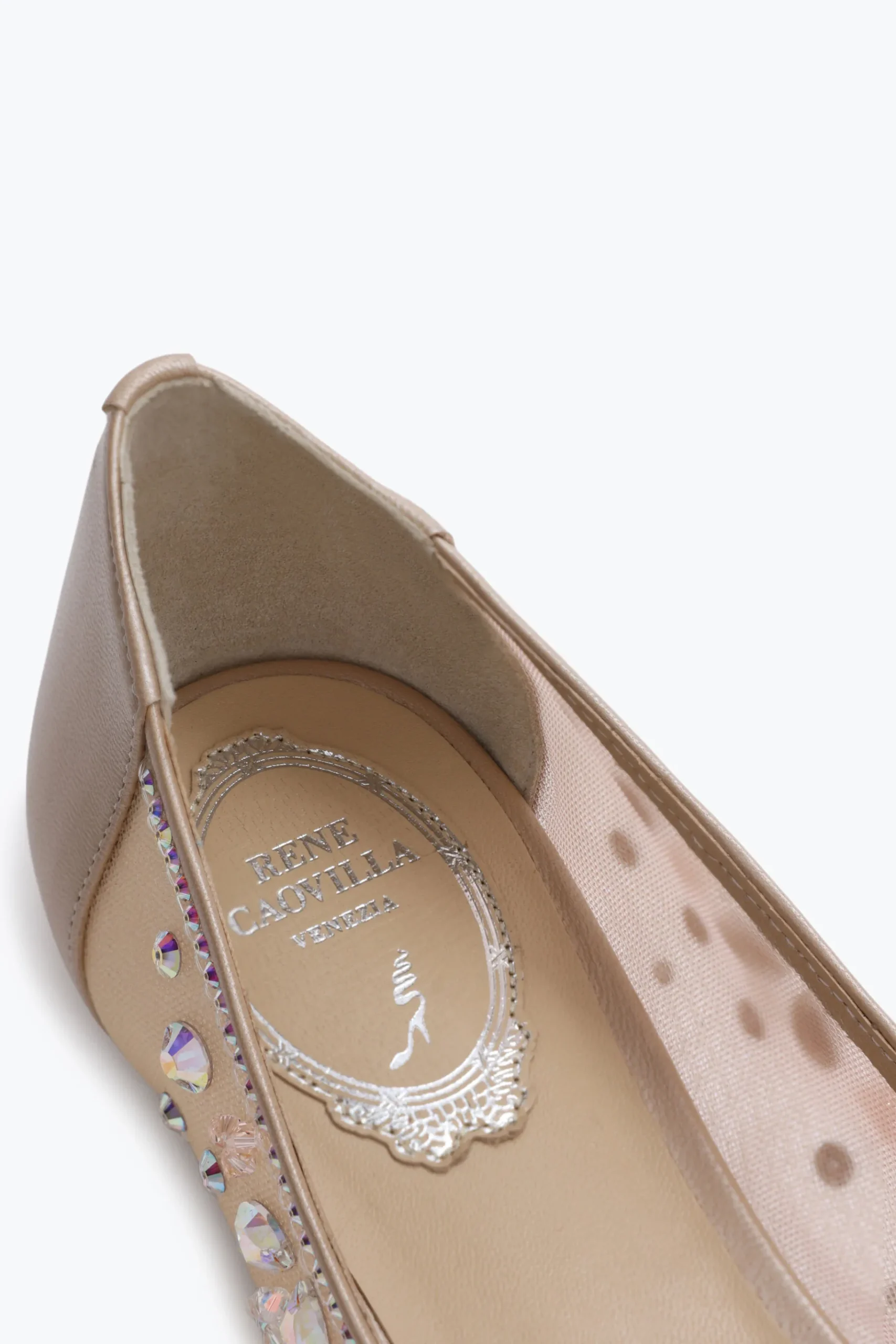 Per Le Invitate|Per Le Damigelle^Rene Caovilla Ballerina Cinderella Champagne 10 ROSA