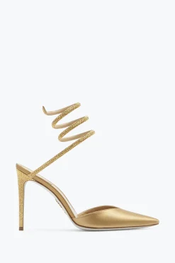 Per Le Invitate|Icone^Rene Caovilla Décolleté Cleo Champagne Con Cristalli 105 Oro