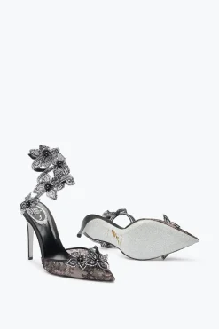 Décolleté^Rene Caovilla Décolleté Floriane Nera E Argento 105 Nero
