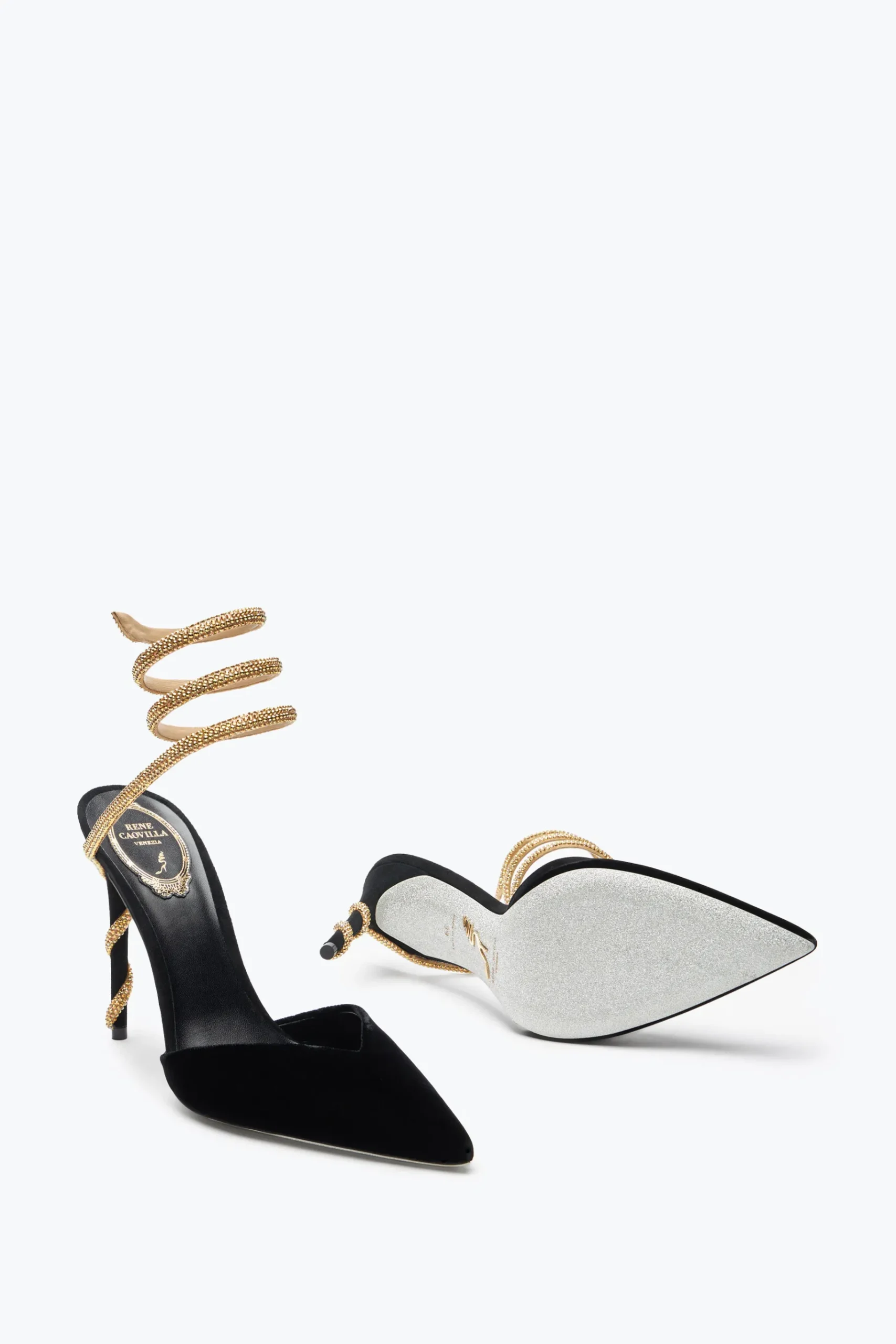 Icone|Décolleté^Rene Caovilla Décolleté Margot Nera E Oro 105 Nero