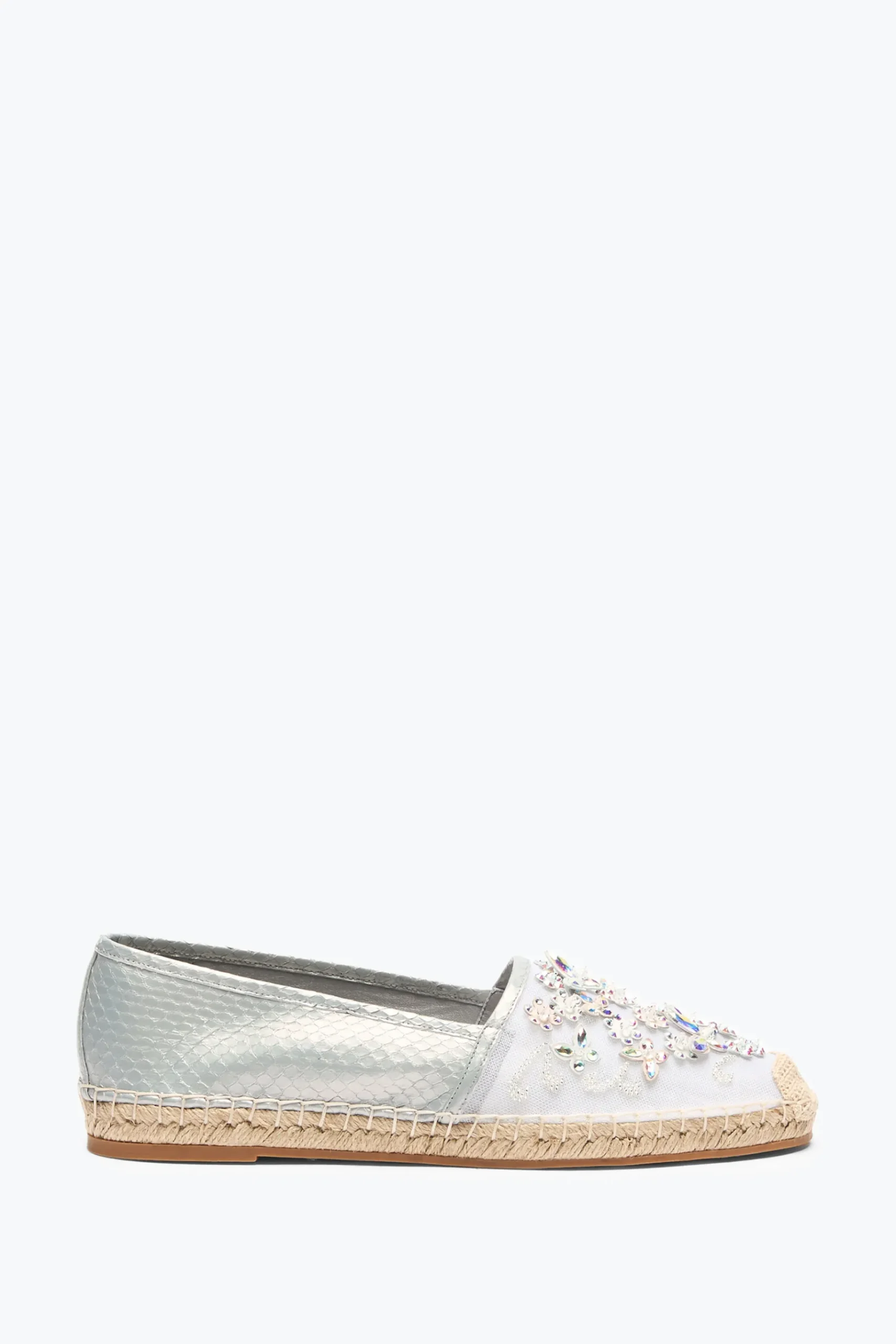 Ballerine E Mocassini^Rene Caovilla ESPADRILLAS EDEN IN AYERS CON CRISTALLI 10 Avorio