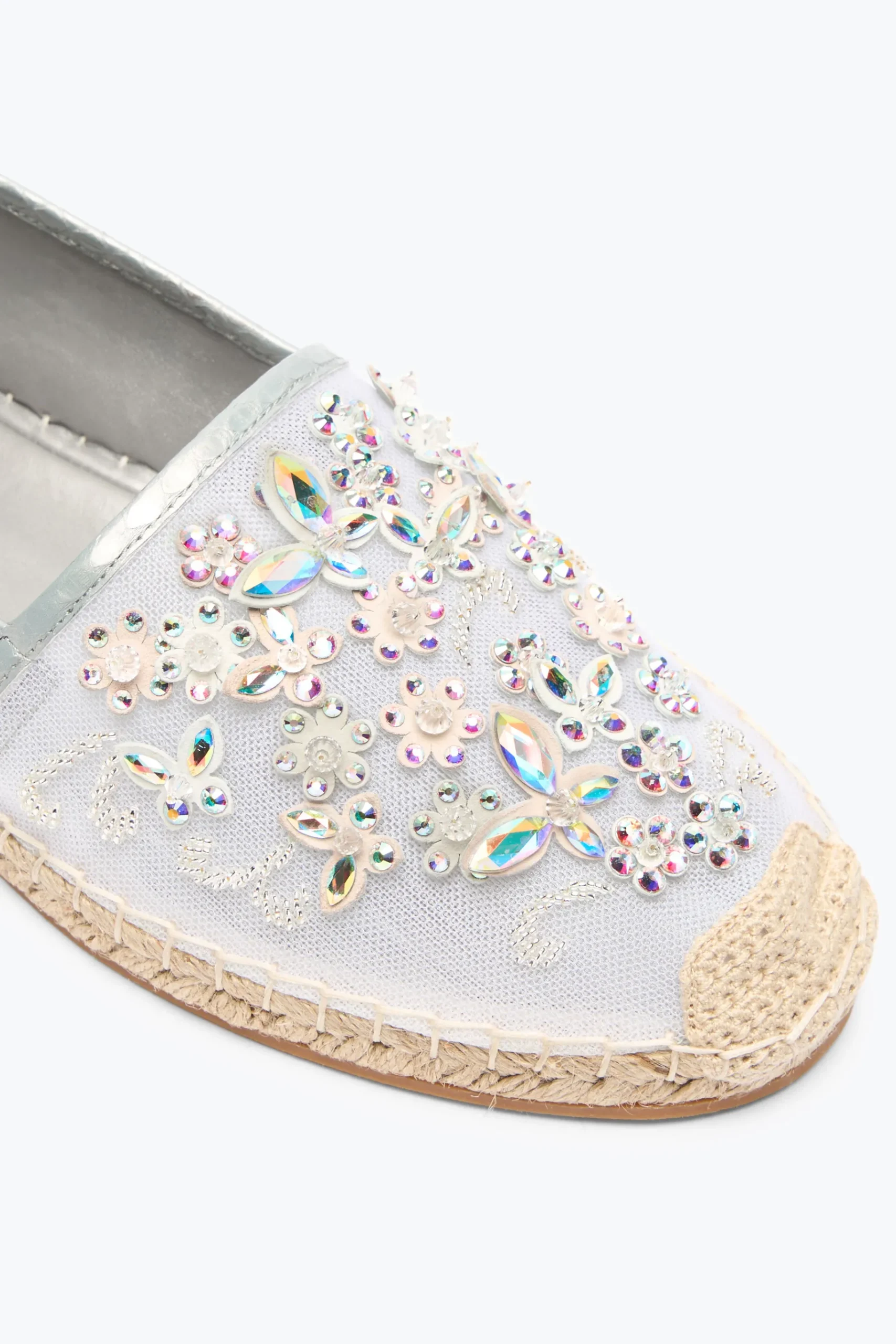 Ballerine E Mocassini^Rene Caovilla ESPADRILLAS EDEN IN AYERS CON CRISTALLI 10 Avorio