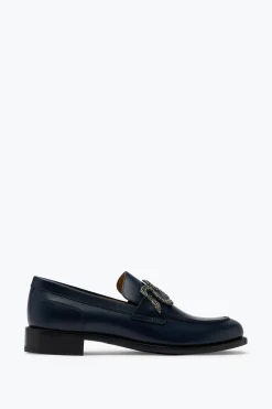 Ballerine E Mocassini^Rene Caovilla Mocassino Morgana Con Cristalli Nero Matt 20 Blu