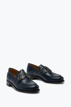 Ballerine E Mocassini^Rene Caovilla Mocassino Morgana Con Cristalli Nero Matt 20 Blu