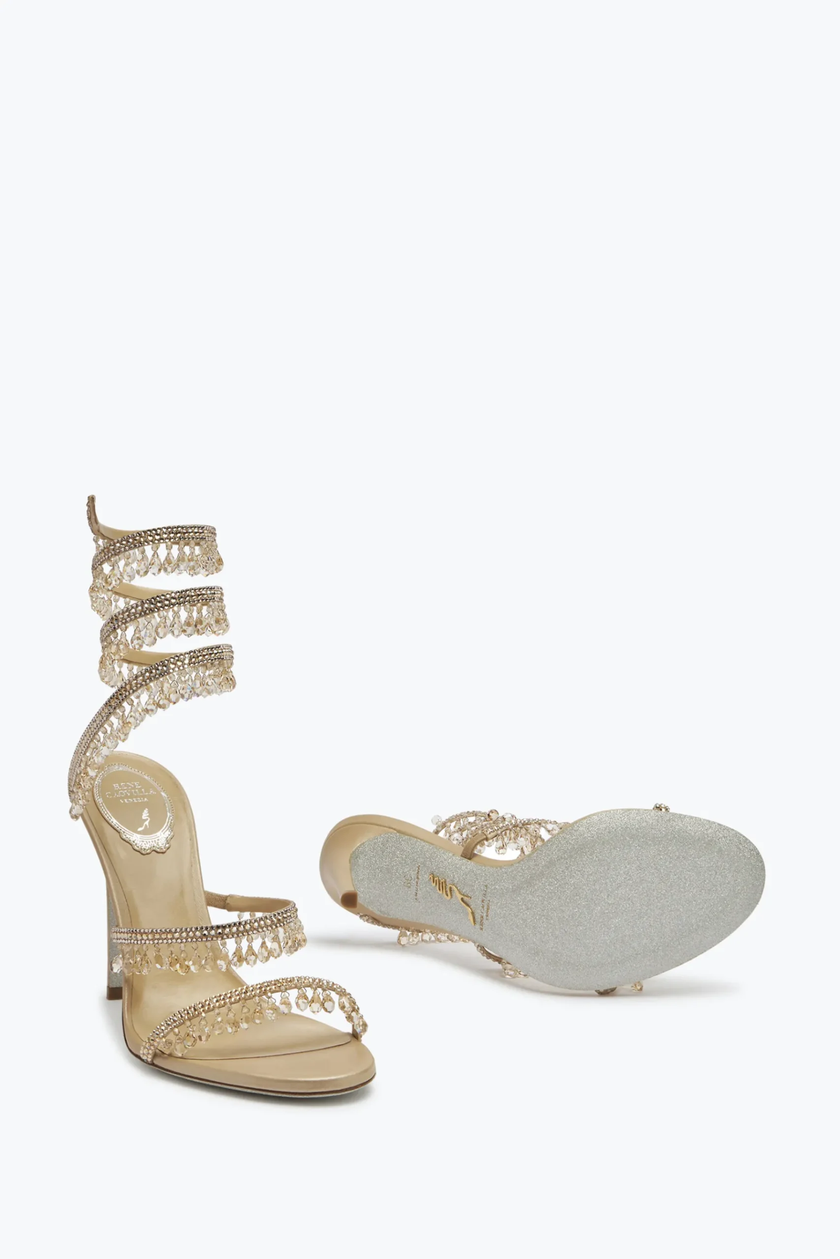 Per Le Invitate|Icone^Rene Caovilla Sandalo Chandelier Con Cristalli 105 Beige