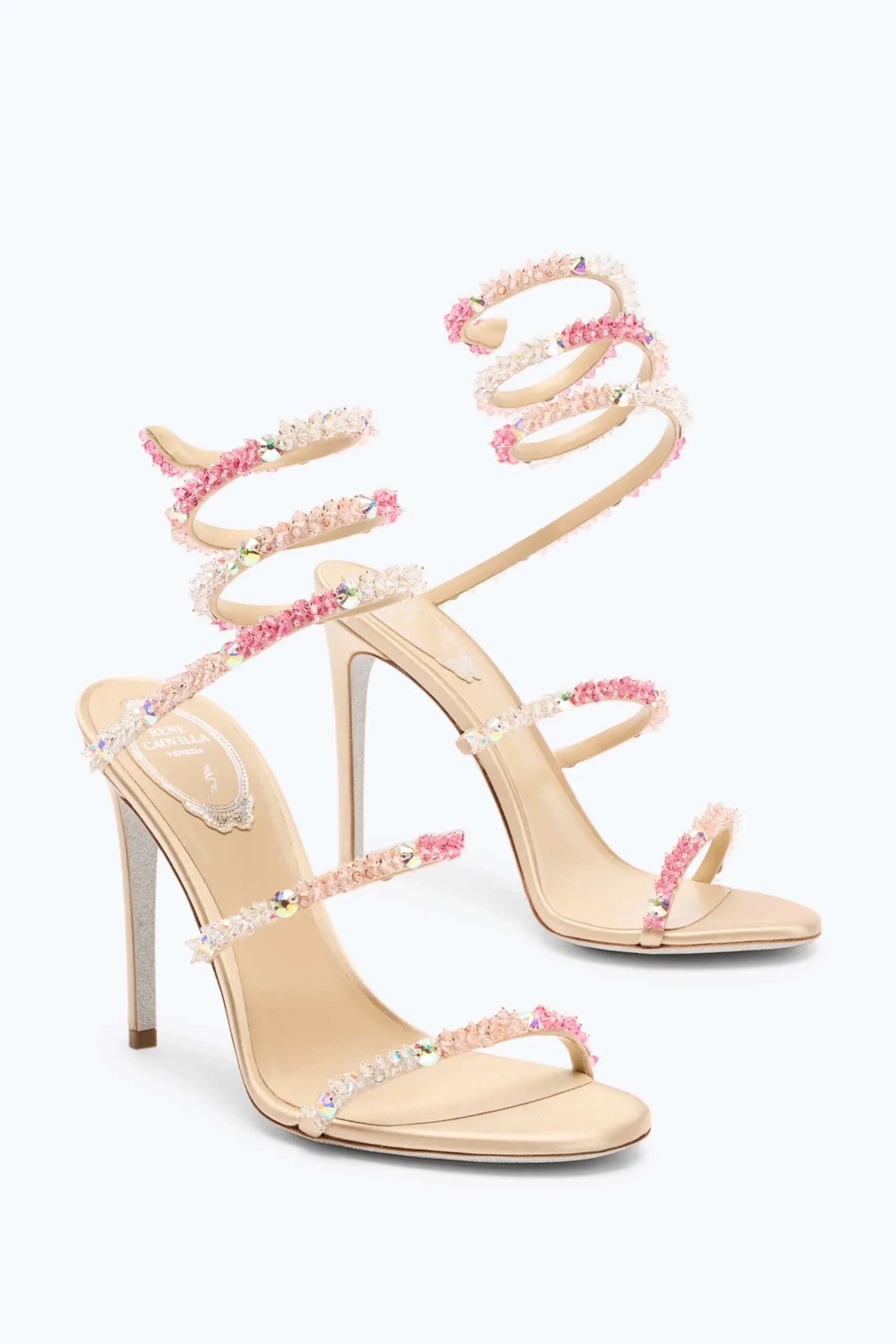 Per Le Damigelle|Sandali^Rene Caovilla SANDALO CINDERELLA BARBIE CON SERPENTE 105 Rosa