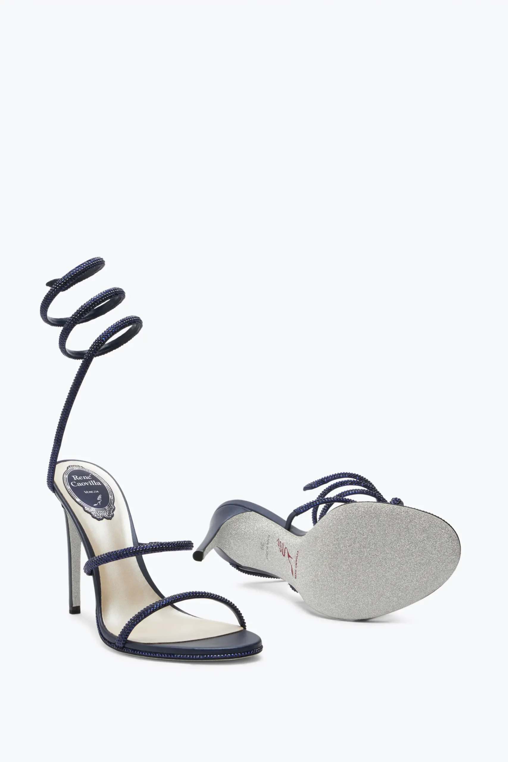 Icone|Sandali^Rene Caovilla Sandalo Cleo Notte Con Cristalli 105 Blu