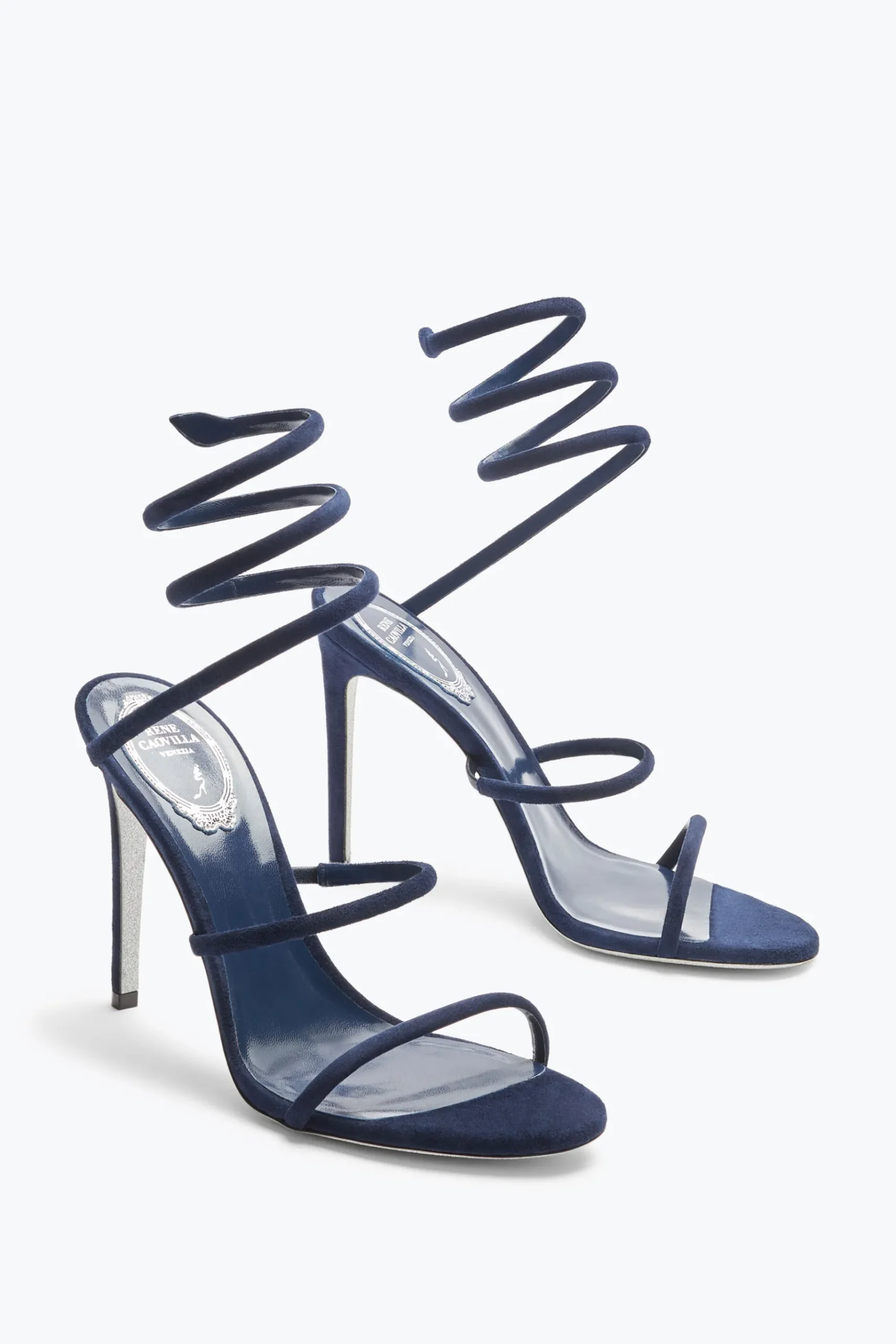 Sandali^Rene Caovilla Sandalo Cleo In Suede 105 Blu