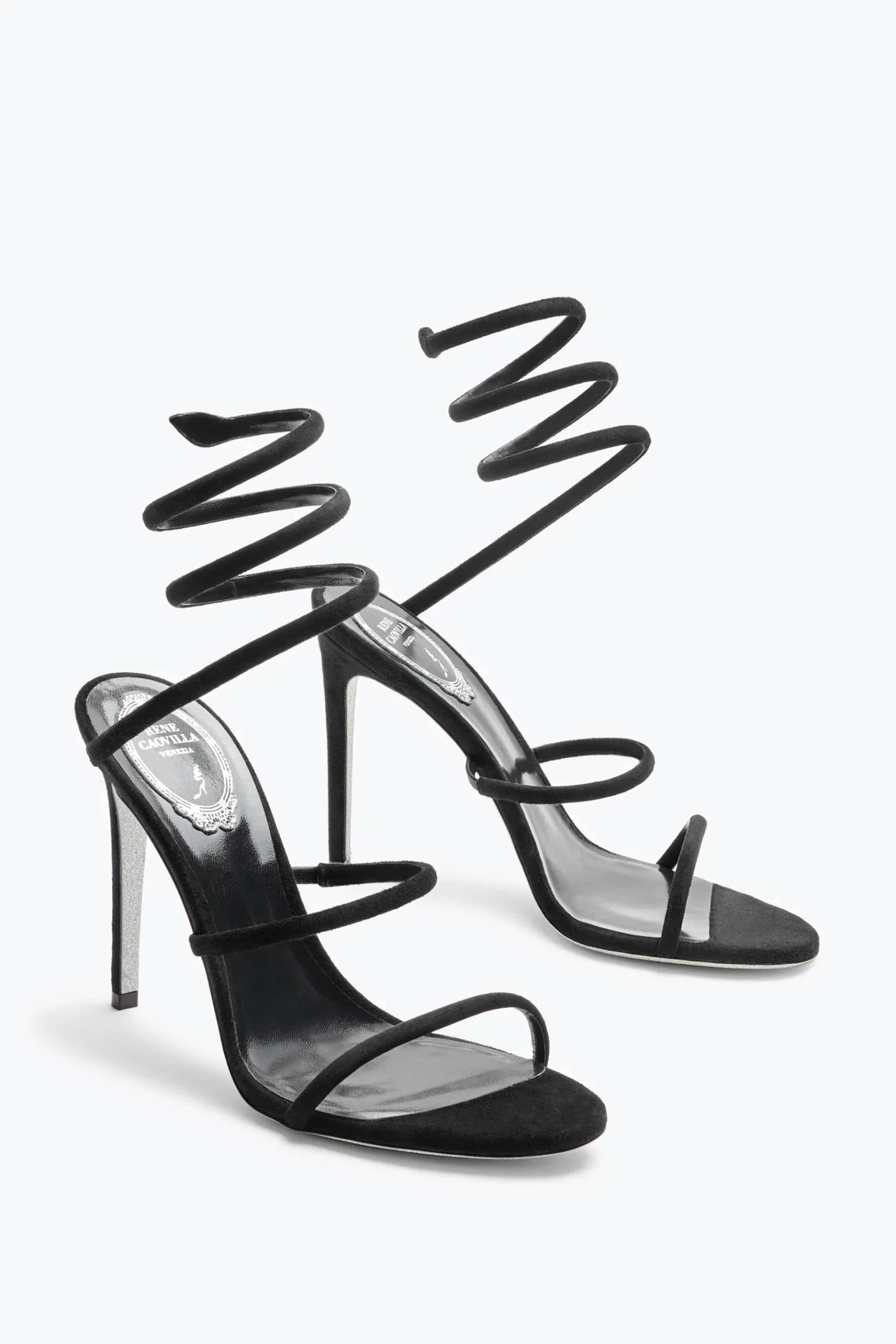 Sandali^Rene Caovilla Sandalo Cleo In Suede 105 Nero