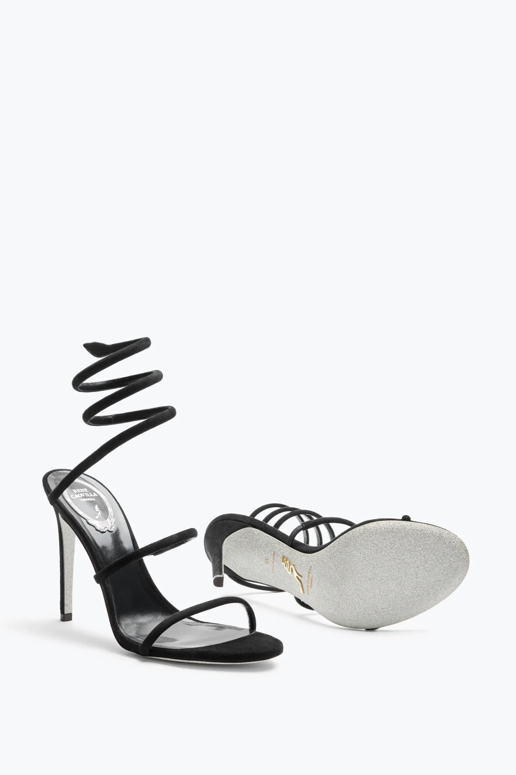 Sandali^Rene Caovilla Sandalo Cleo In Suede 105 Nero