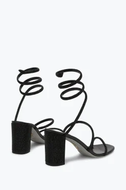 Clutch|Clutch^Rene Caovilla Sandalo Cleo Tacco A Blocco Con Cristalli 80 Nero