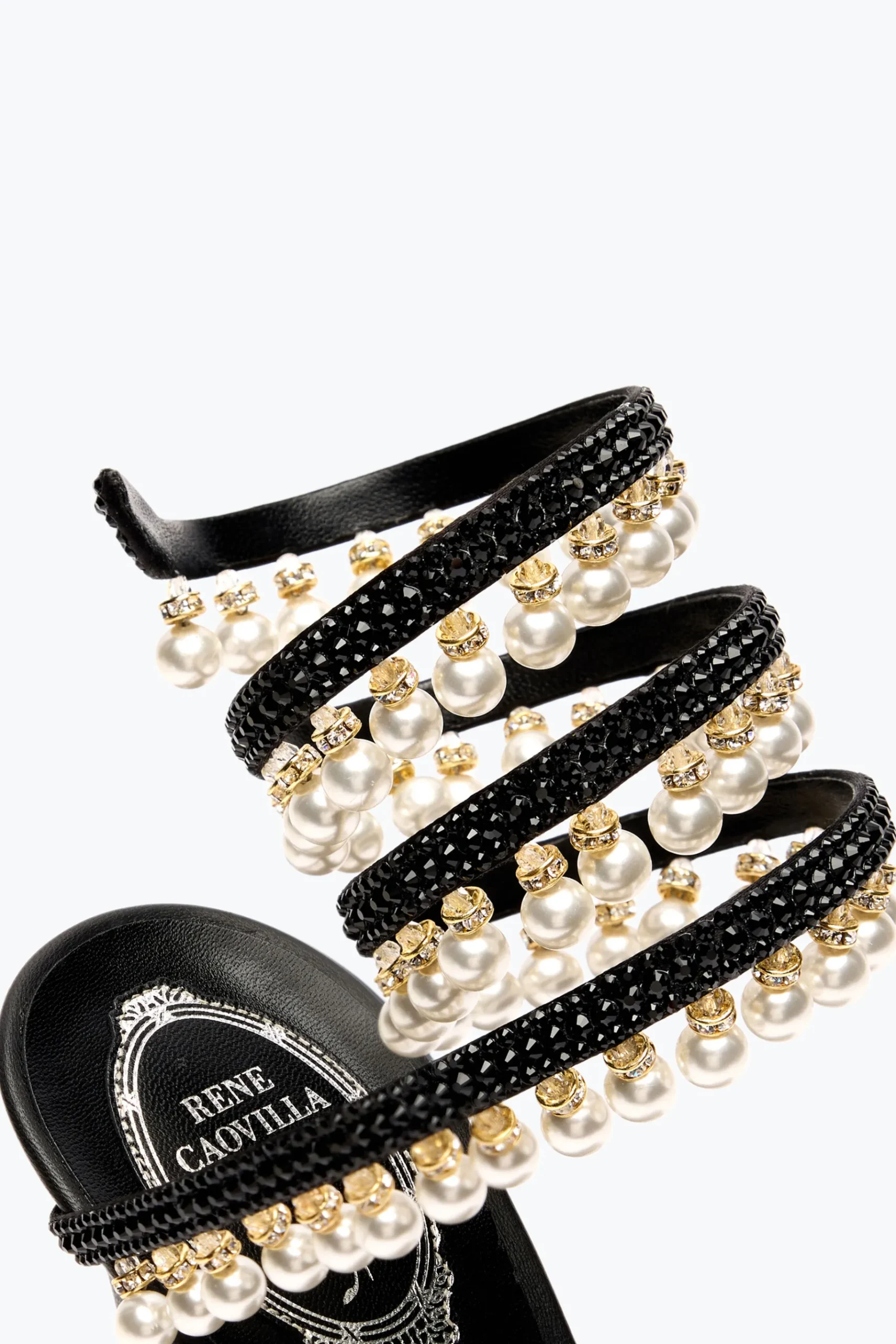 Platform|Sandali^Rene Caovilla SANDALO CON PLATEAU CHANDELIER CON PERLE 130 Nero