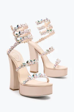 Platform|Sandali^Rene Caovilla SANDALO CON PLATEAU EDEN 140 Nude