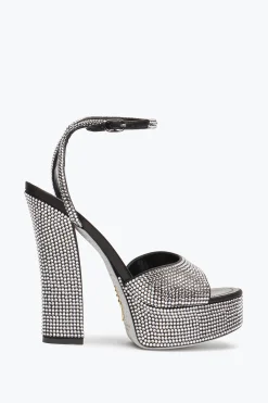 Platform|Sandali^Rene Caovilla SANDALO CON PLATEAU HELSA CON CRISTALLI 140 Nero