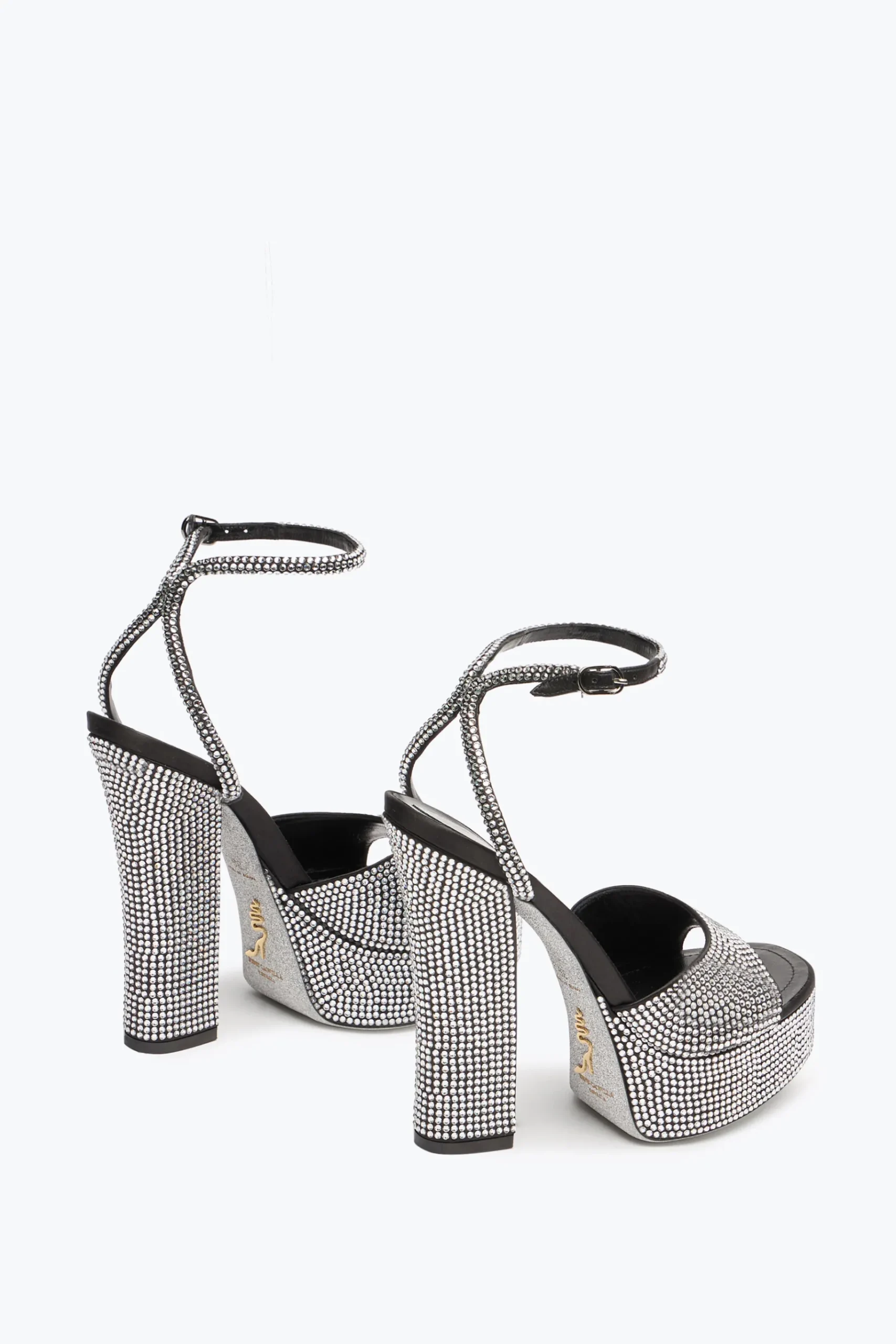 Platform|Sandali^Rene Caovilla SANDALO CON PLATEAU HELSA CON CRISTALLI 140 Nero