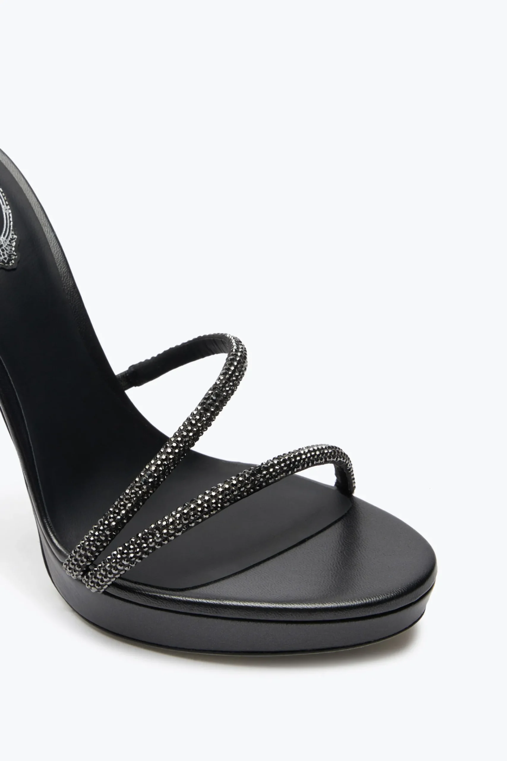 Platform|Sandali^Rene Caovilla Sandalo Con Plateau Margot Con Cristalli 120 Nero