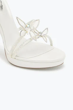 Collezione Sposa|Platform^Rene Caovilla Sandalo Con Plateau Margot Con Cristalli 120 Bianco