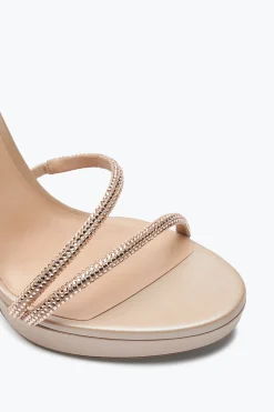 Per Le Invitate|Icone^Rene Caovilla Sandalo Con Plateau Margot Beige Con Cristalli 120 Carne