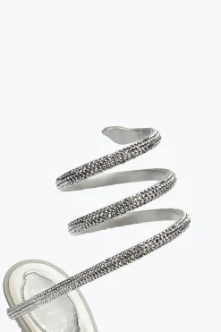 Clutch|Per Le Invitate^Rene Caovilla Sandalo Con Plateau Margot Con Cristalli 130 Grigio