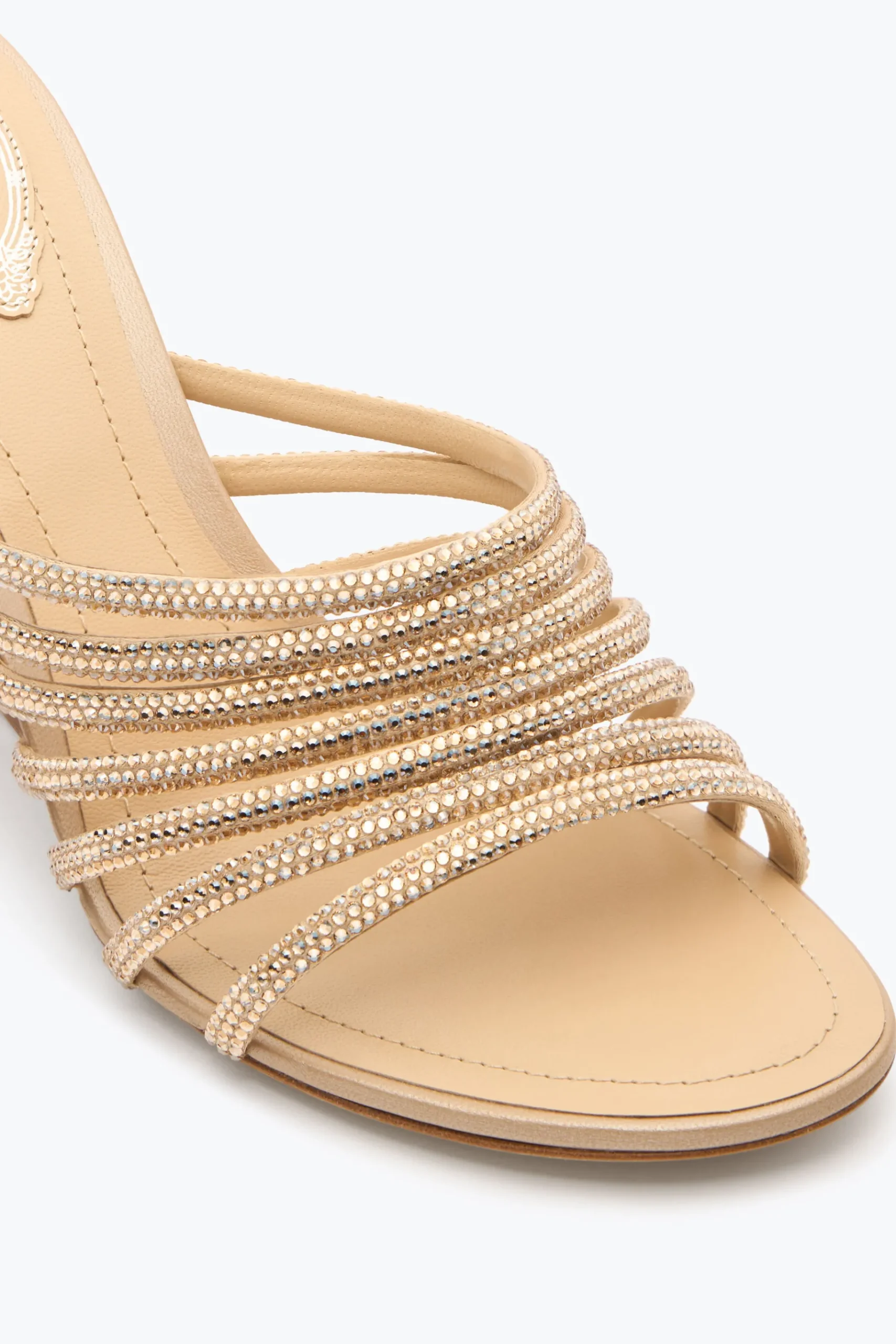Mule^Rene Caovilla SANDALO CON ZEPPA FULL TRIM 80 Rosa cipria