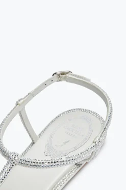 Collezione Sposa|Flat^Rene Caovilla Sandalo Diana Con Cristalli 10 Avorio