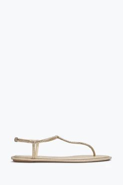 Flat^Rene Caovilla Sandalo Diana Con Cristalli 10 Beige