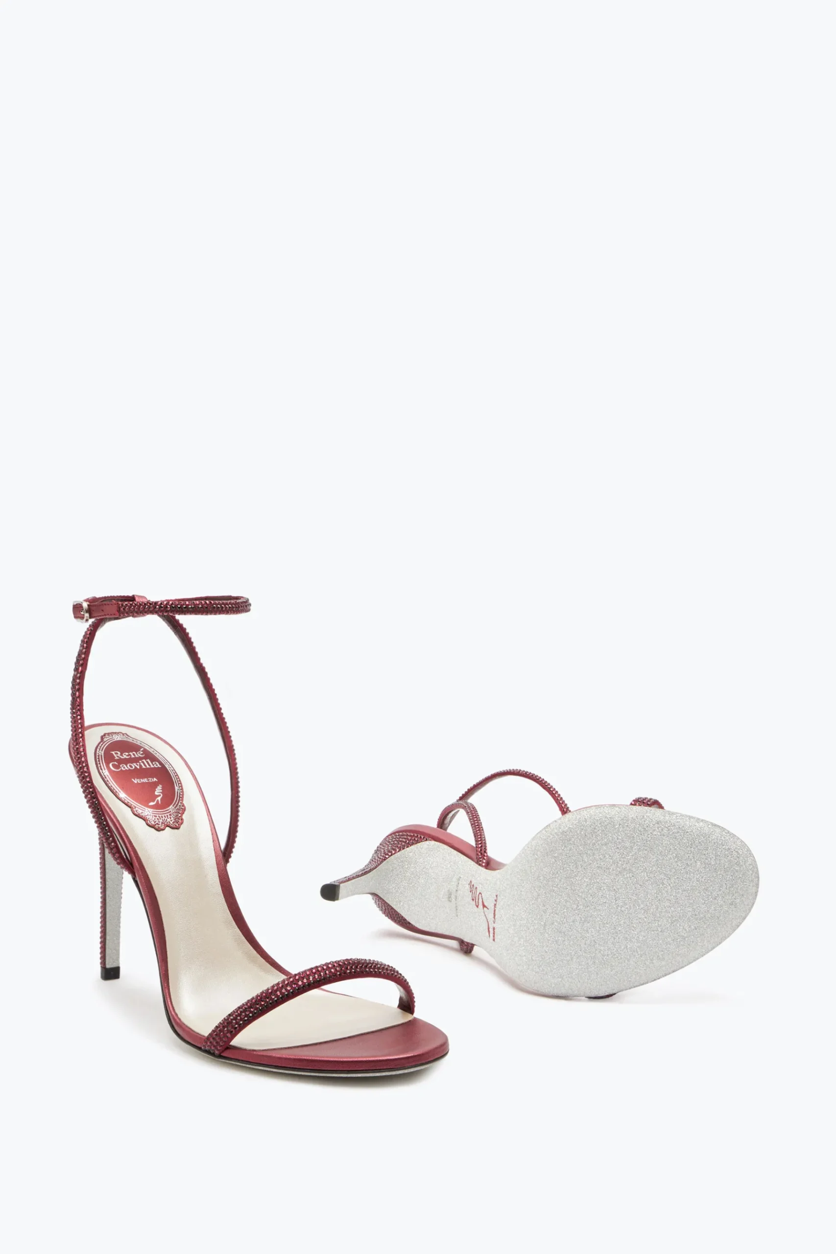 Icone|Sandali^Rene Caovilla Sandalo Ellabrita Vinaccia Con Cristalli 105 Rosso