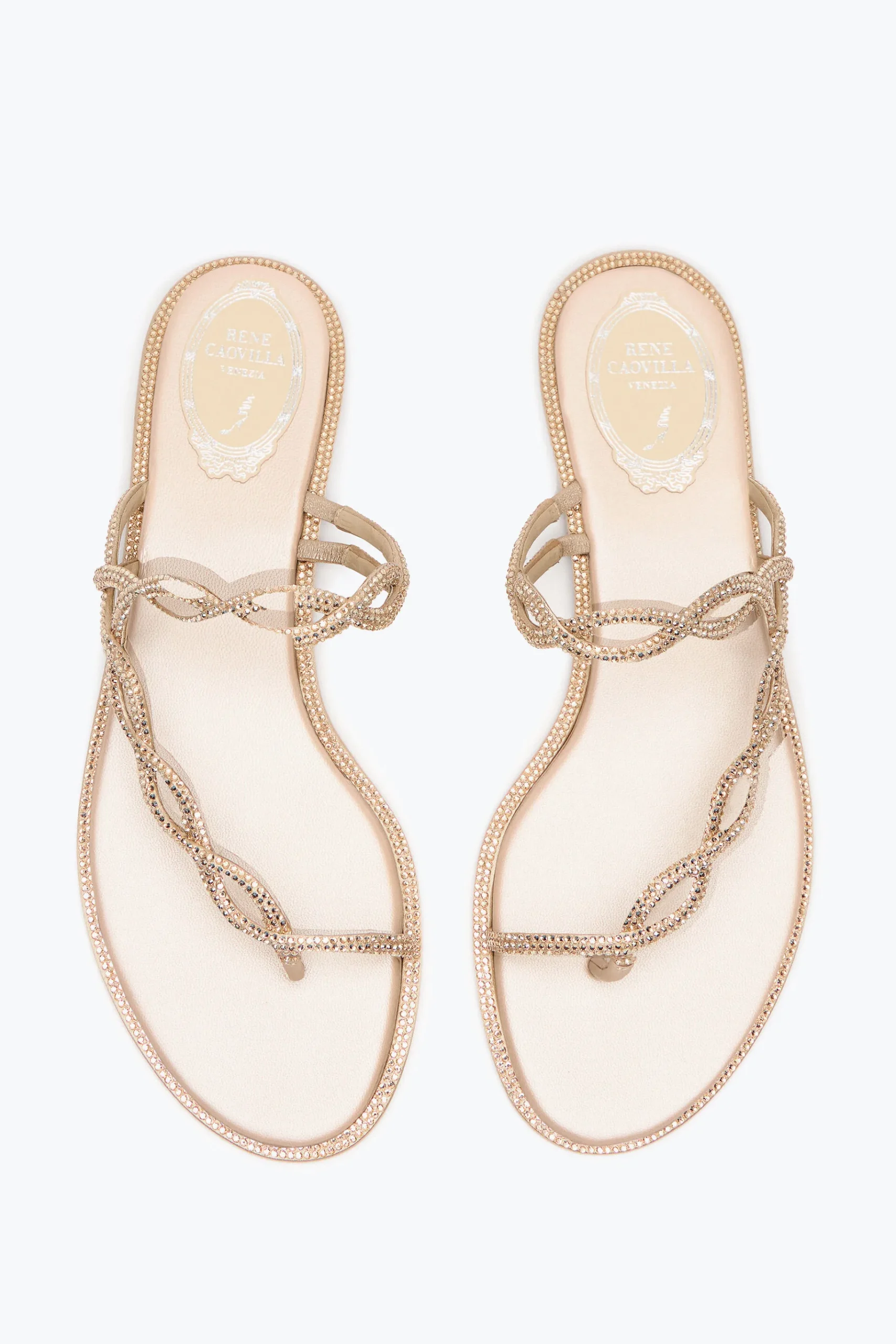Per Le Invitate|Collezione Sposa^Rene Caovilla SANDALO FLAT BRAID 10 Nude