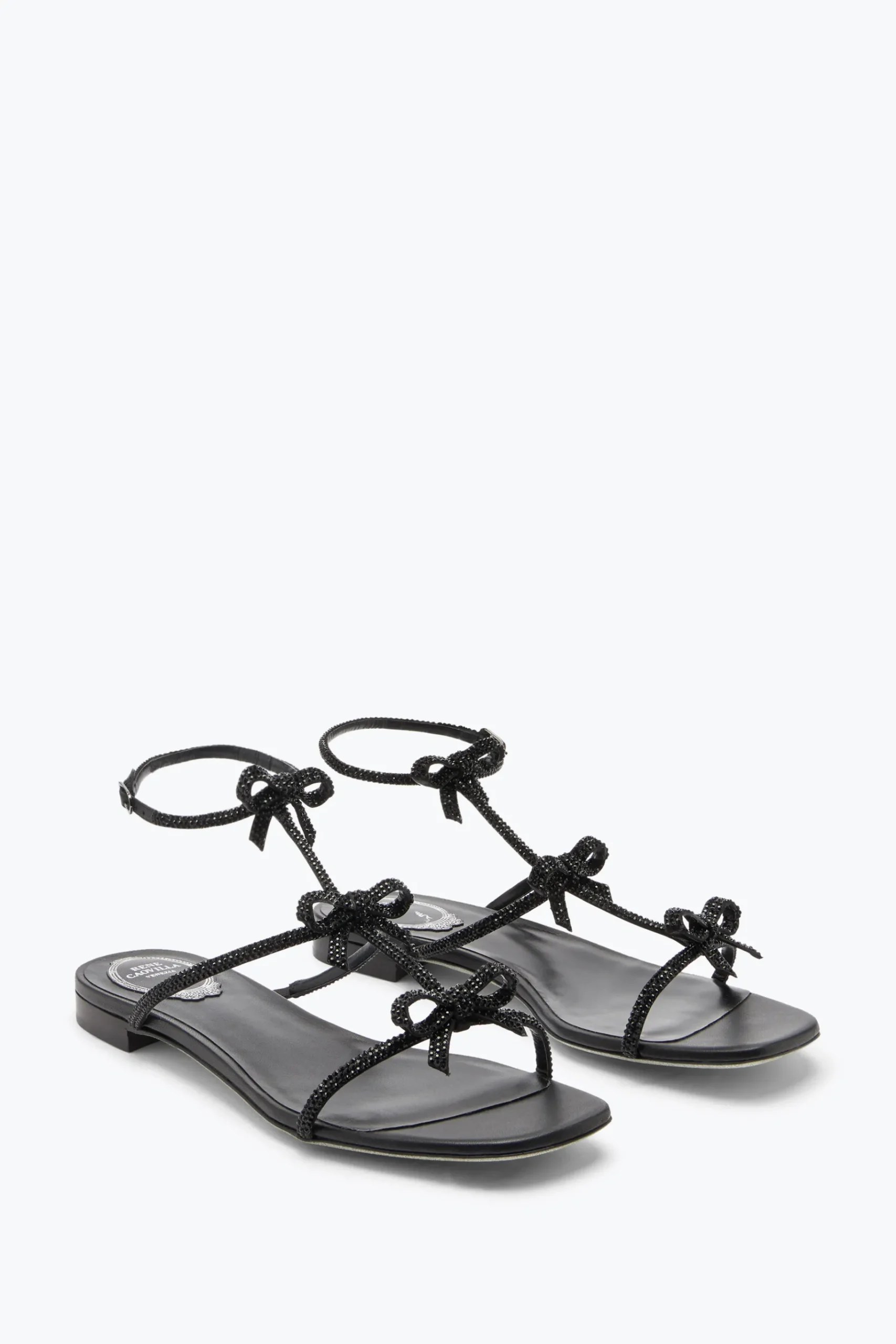 Flat^Rene Caovilla Sandalo Flat Caterina 10 Nero
