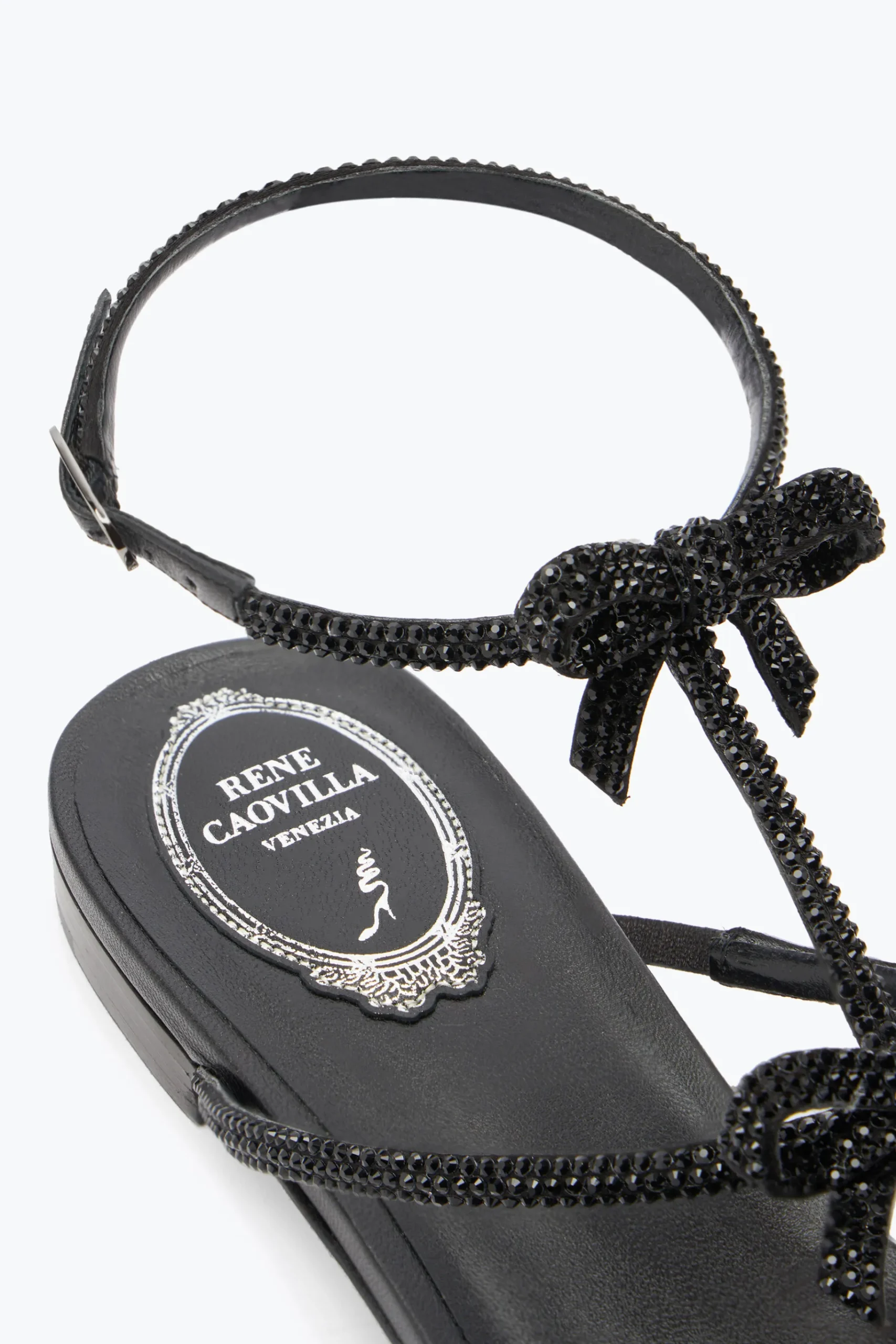 Flat^Rene Caovilla Sandalo Flat Caterina 10 Nero