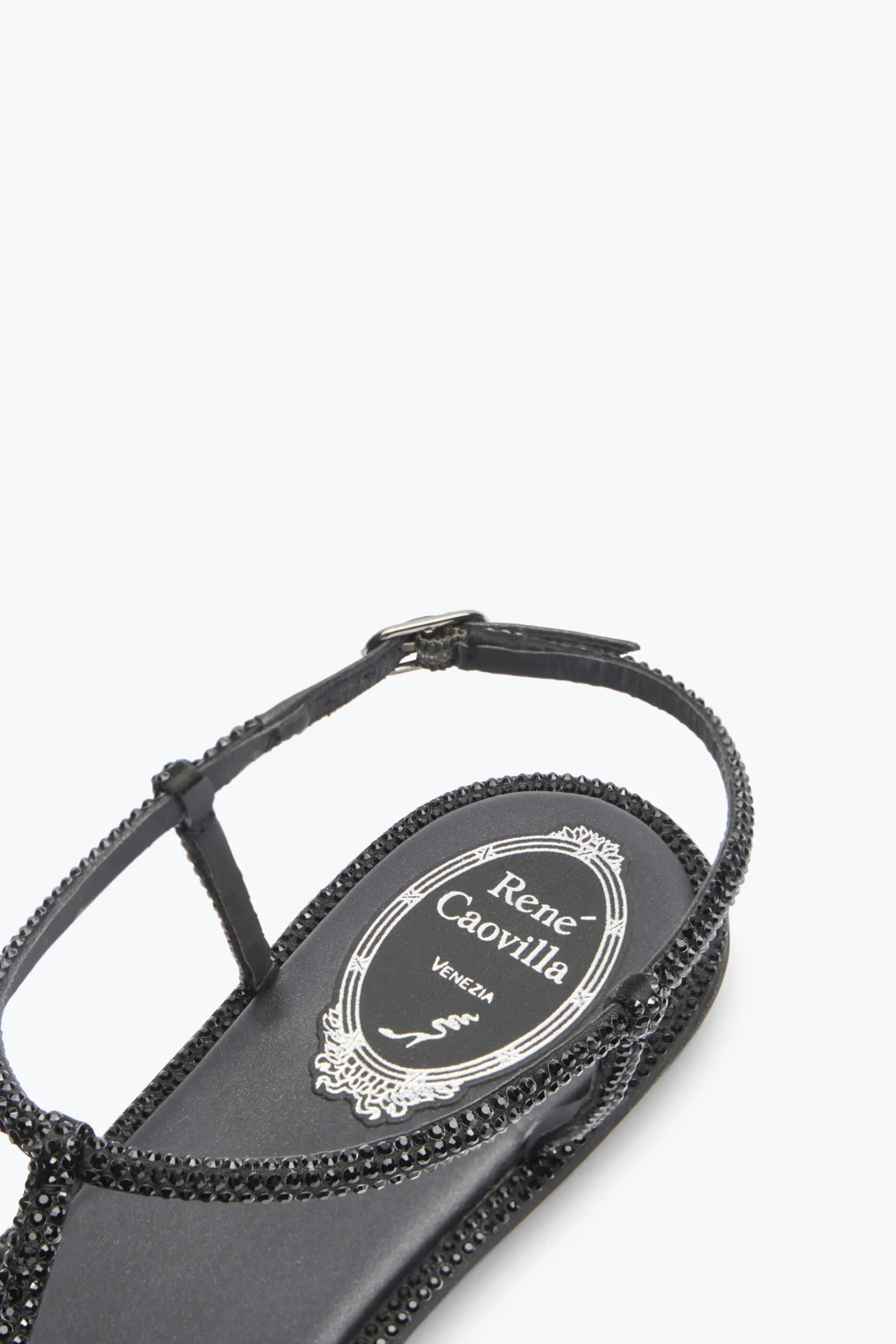 Flat^Rene Caovilla Sandalo Flat Diana 10 Nero