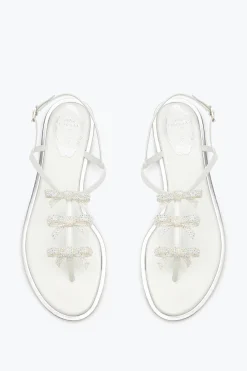 Collezione Sposa|Flat^Rene Caovilla Sandalo Infradito Caterina 10 Bianco
