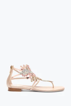 Flat^Rene Caovilla SANDALO INFRADITO VENEZIANA 10 Nude