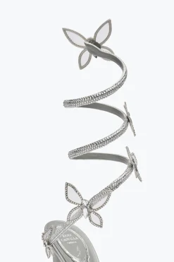 Clutch|Per Le Invitate^Rene Caovilla Sandalo Margot Argento Con Farfalle E Cristalli 105 Grigio