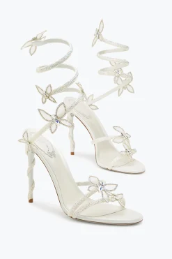 Collezione Sposa|Icone^Rene Caovilla Sandalo Margot con farfalle 105 Bianco