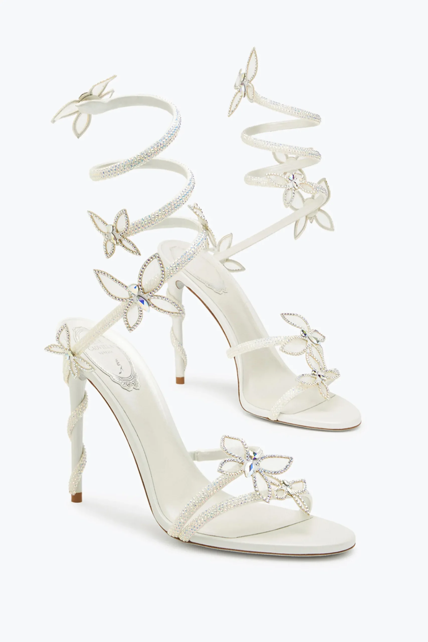 Collezione Sposa|Icone^Rene Caovilla Sandalo Margot con farfalle 105 Bianco