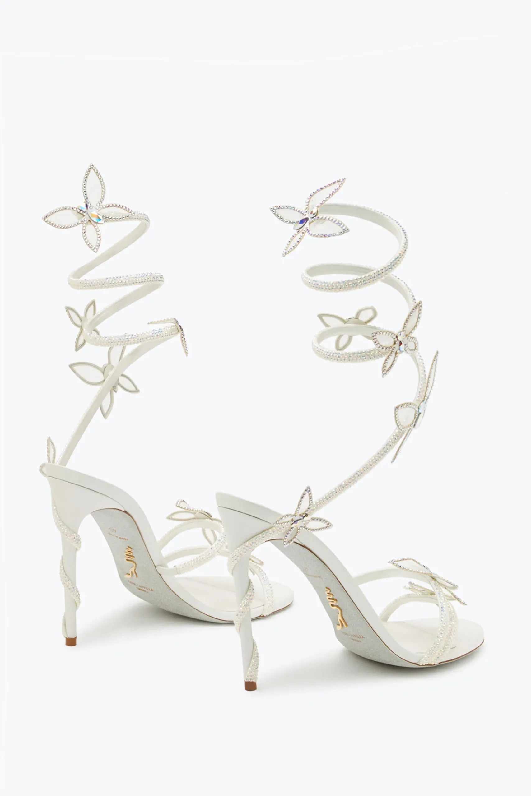 Collezione Sposa|Icone^Rene Caovilla Sandalo Margot con farfalle 105 Bianco