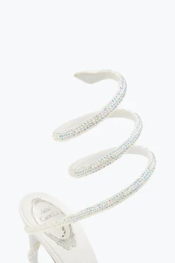 Collezione Sposa|Icone^Rene Caovilla Sandalo Margot con Cristalli 105 Bianco
