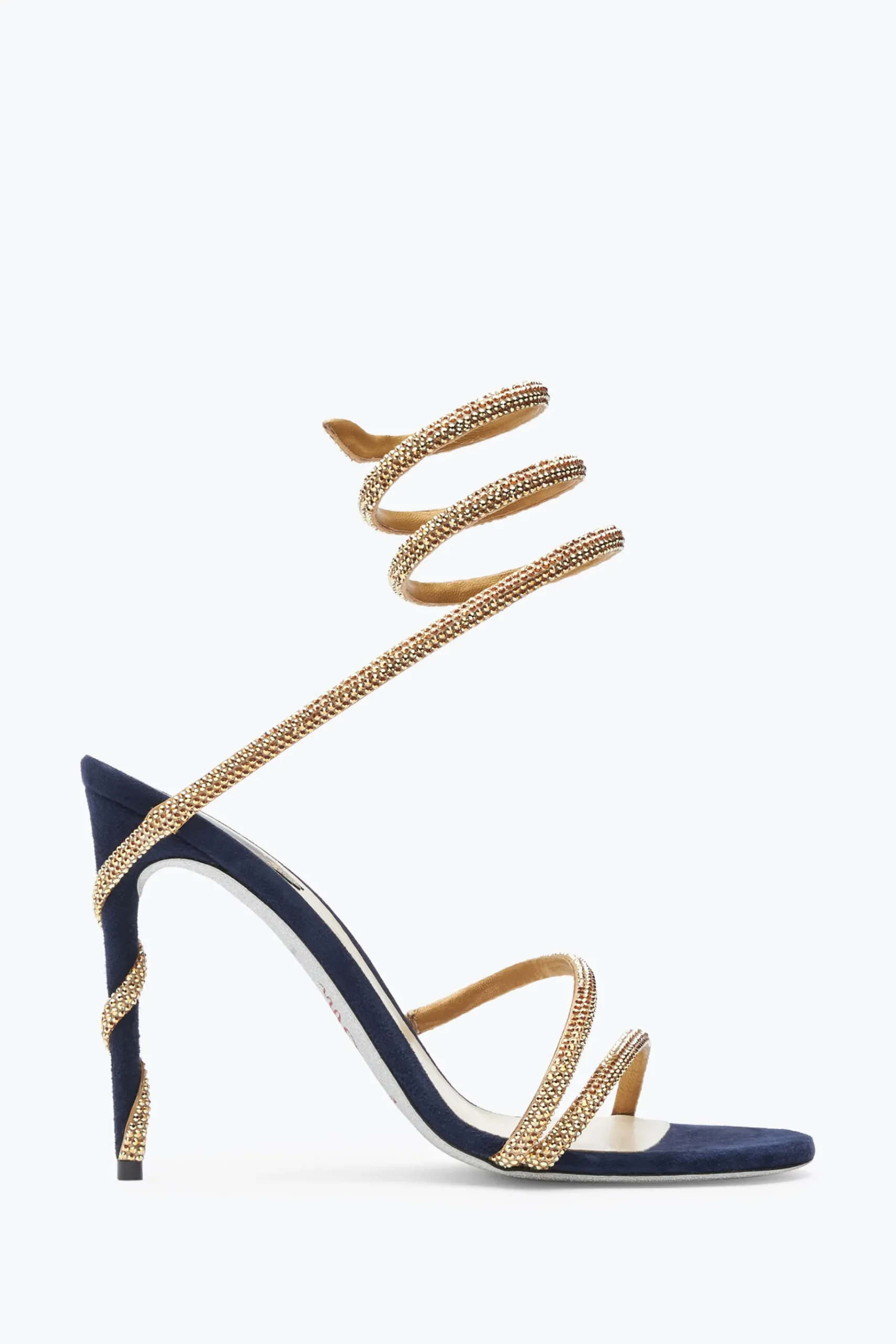 Sandali^Rene Caovilla Sandalo Margot -Oro Con Cristalli 105 Blu