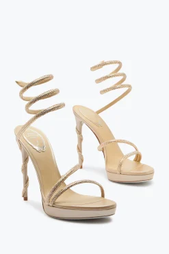 Per Le Invitate|Icone^Rene Caovilla Sandalo Margot Con Plateau 120 Champagne