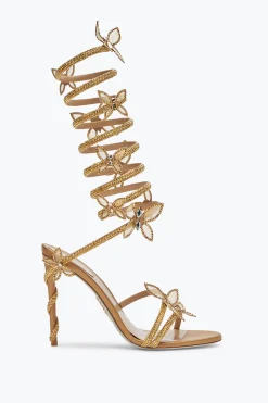 Per Le Invitate|Sandali^Rene Caovilla Sandalo Margot Farfalle Con Cristalli 105 Oro