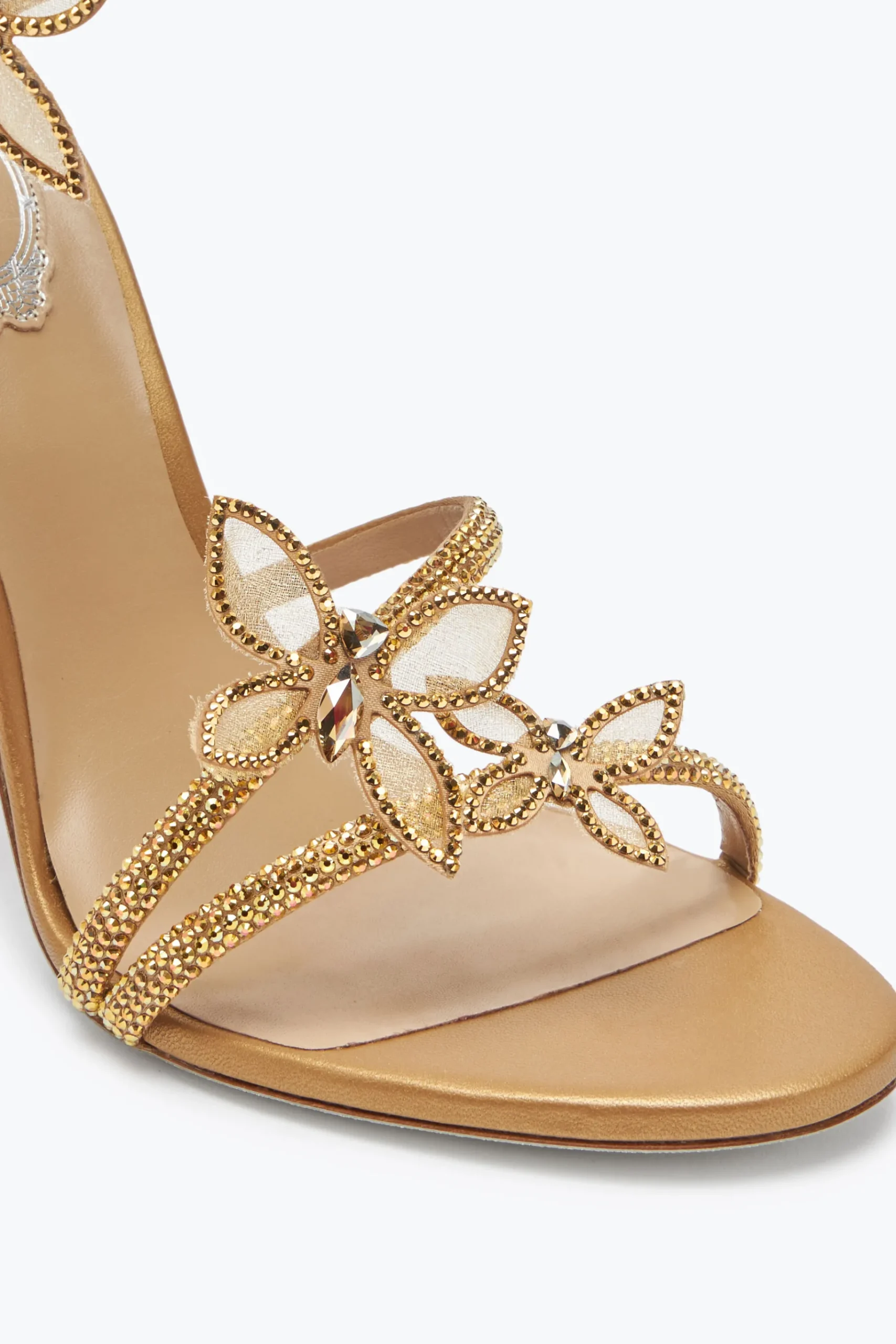 Per Le Invitate|Sandali^Rene Caovilla Sandalo Margot Farfalle Con Cristalli 105 Oro