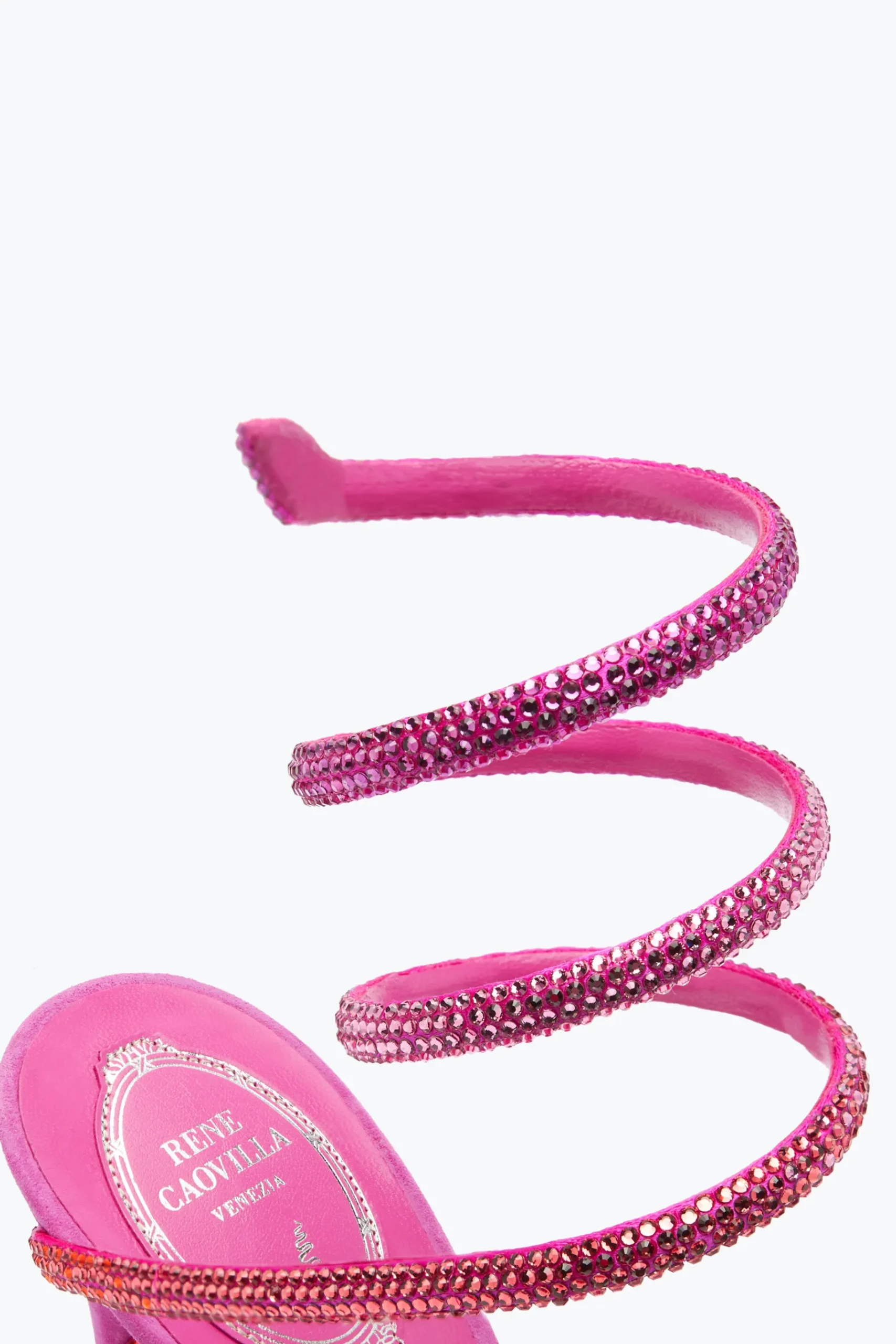 Sandali^Rene Caovilla Sandalo Margot Rosa Shocking Con Cristallli Degradé 105 Fucsia