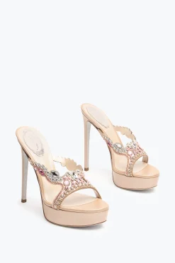 Mule|Platform^Rene Caovilla SANDALO MULE CON PLATEAU GIULIANNE 130 Nude