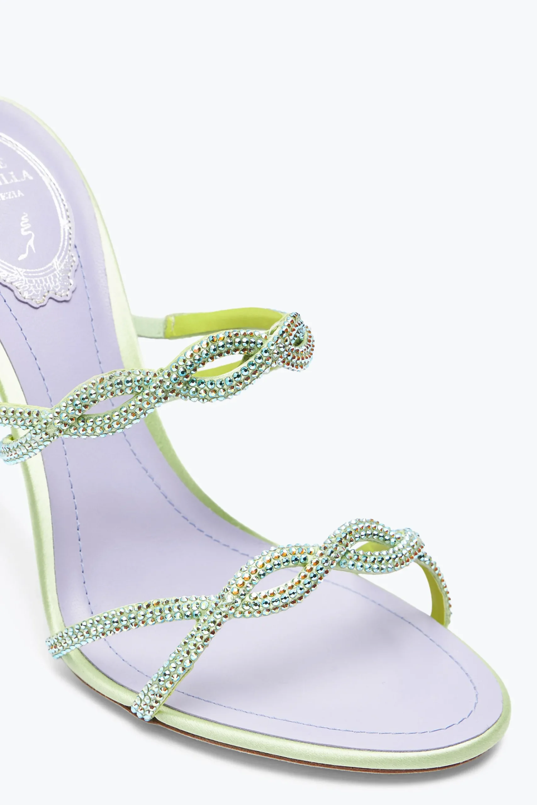 Per Le Invitate|Mule^Rene Caovilla SANDALO SLIDER BRAID LIME 105 Verde