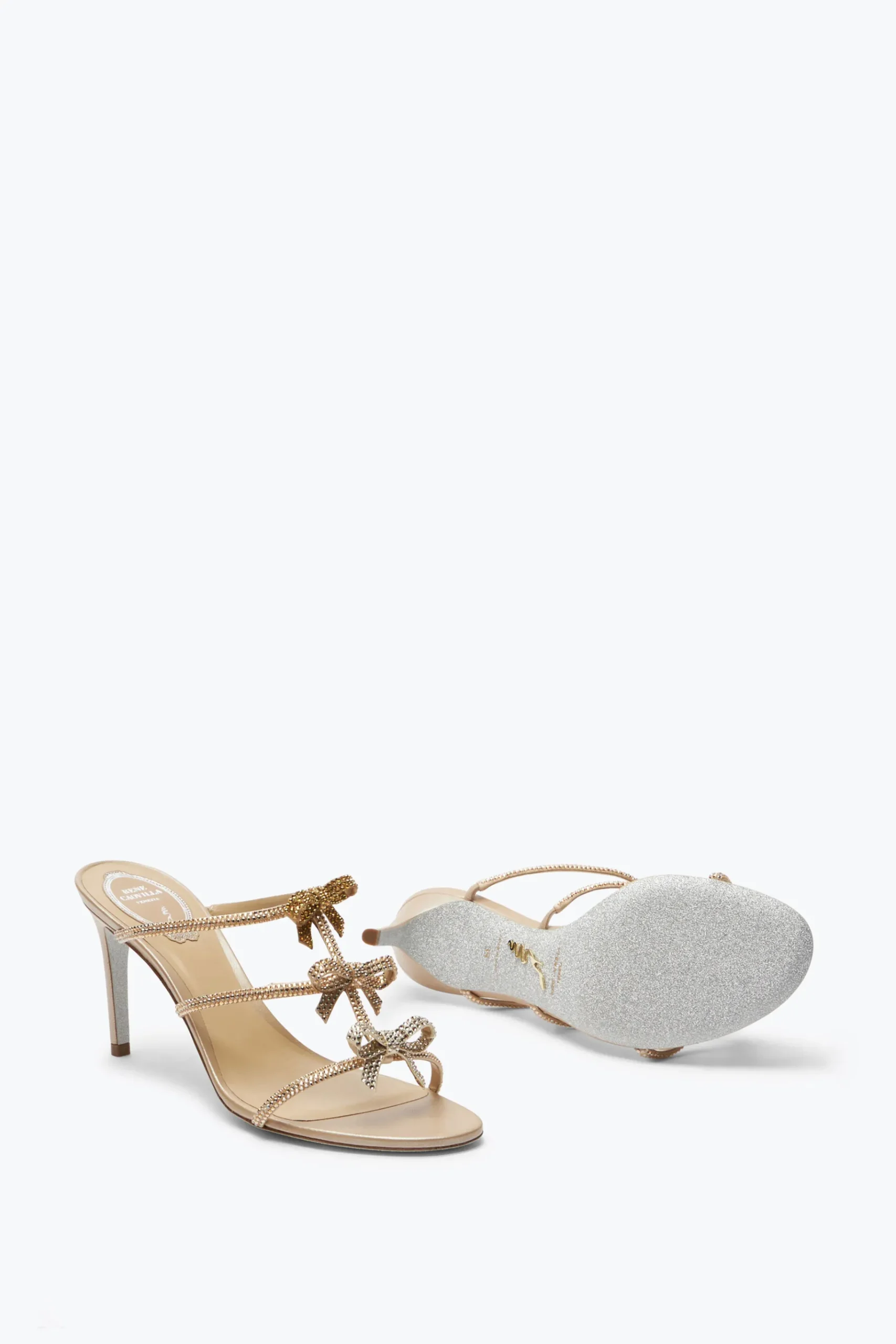 Per Le Damigelle|Mule^Rene Caovilla Sandalo Slider Caterina 80 Champagne