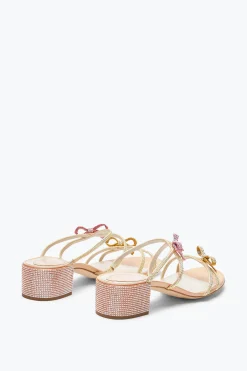 Mule^Rene Caovilla Sandalo Slider Caterina Con Cristalli 40 Rosa Pesca