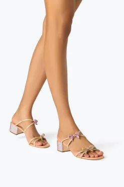 Mule^Rene Caovilla Sandalo Slider Caterina Con Cristalli 40 Rosa Pesca