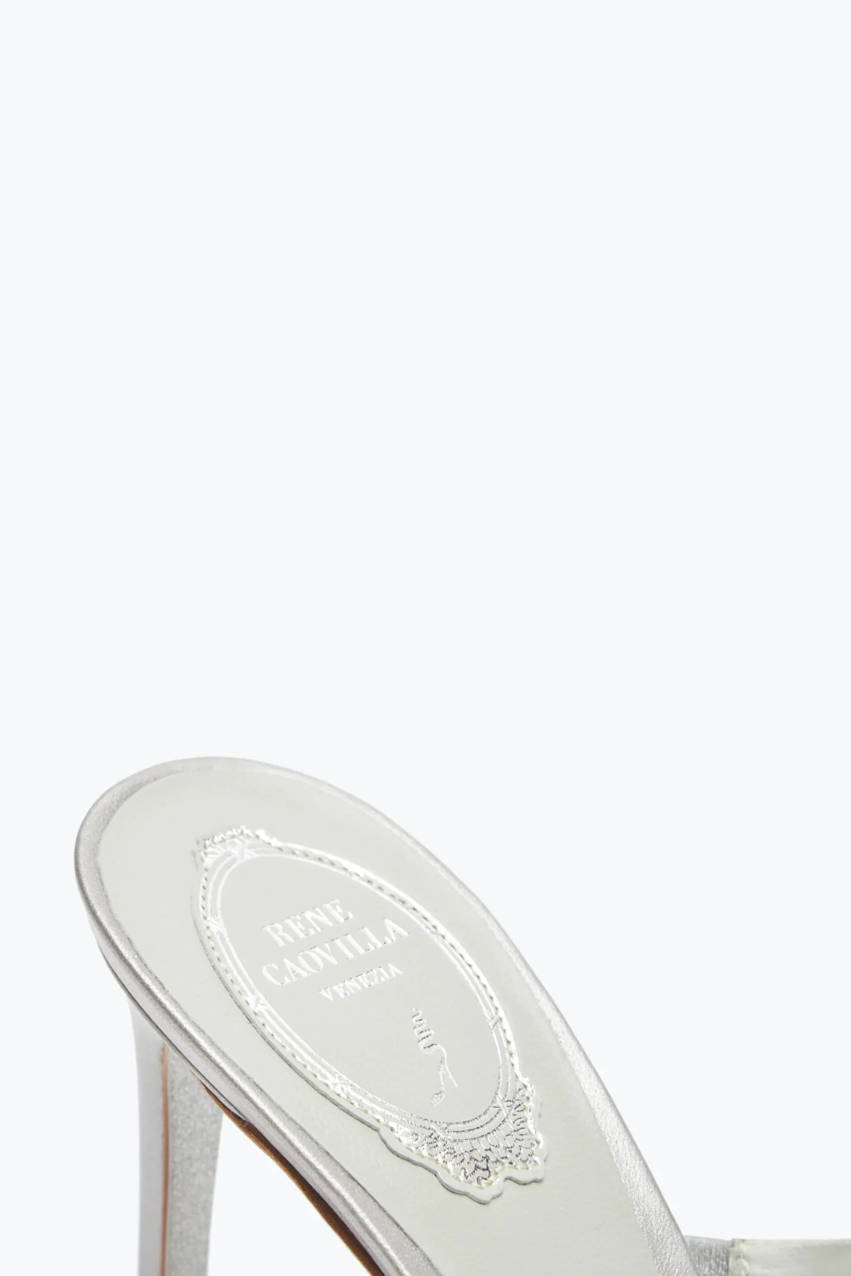 Mule^Rene Caovilla Sandalo Slider Chandelier Perla 80 Grigio