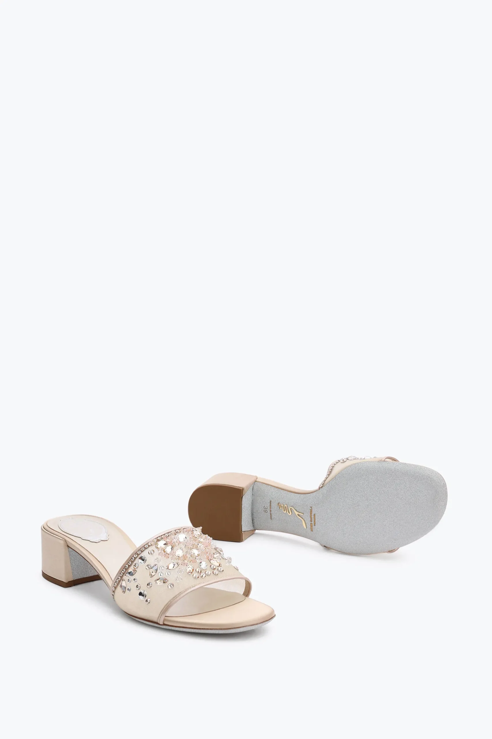 Per Le Invitate|Per Le Damigelle^Rene Caovilla Sandalo Slider Cinderella 40 Nude